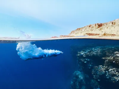 바다에서-다이빙하는-사람의-수중-모습